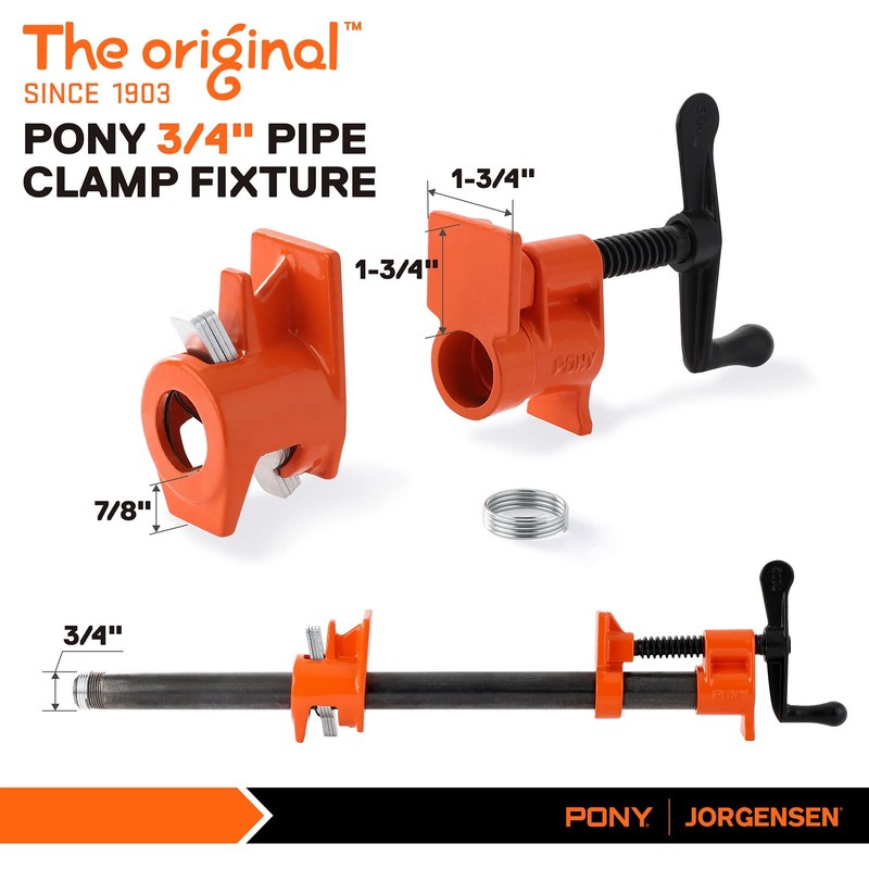 PONY 2-Pack 50 Wood Gluing Pipe Clamp Fixture for 3/4