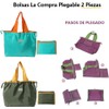 2 Piezas Bolsas de Compras Plegables,Bolsas Ecológicas Reutilizables,Bolsa Viaje Plegable