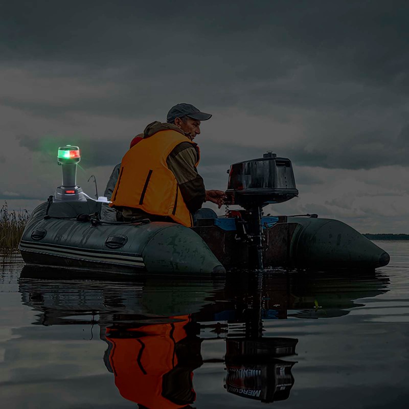 CLGMarine Kayak Battery Portable Navigation LED Lights Multi- Adaptors 3AA