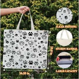 Levitatinyear Pet Tote for Women, I Can And I Will Tote, Dog Lover Gifts, Paw Print Library Book Bag, Doggie Shoulder Bag Gifts for Dog Lovers Pet Mom Women Friends Sisters Colleagues Veterinary -41