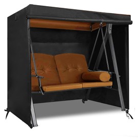 Slan Arrow 2 Seater Patio Swing Cover Outdoor Swing Chair Cover Hammock Glider Cover Durable Waterproof Dustproof Windproof All Weather Protector Black
