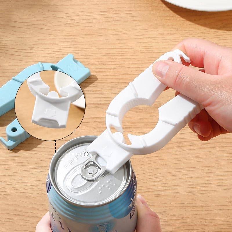 2 Pcs Blue & White Lightweight Water Bottle Opener, Multifunctional