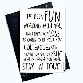 Colleague Leaving Card Coworker Leaving Funny New Job Card Good Luck Congrats New Job Goodbye Leaving Job Work Colleague Stay in Touch PC602