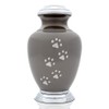 Kennedy Paws Series Pet Urn (Small, Slate, Pewter, Vertical, Chrome)