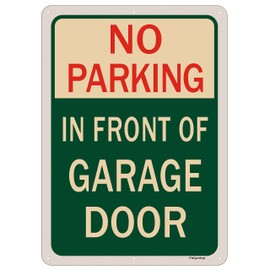 No Parking in Front of Garage Door Signs 14 x 10 Inches Do Not Block Garage Signs No Parking Gate Signs Metal Reflective Sturdy Rust Aluminum Waterproof Easy to Install