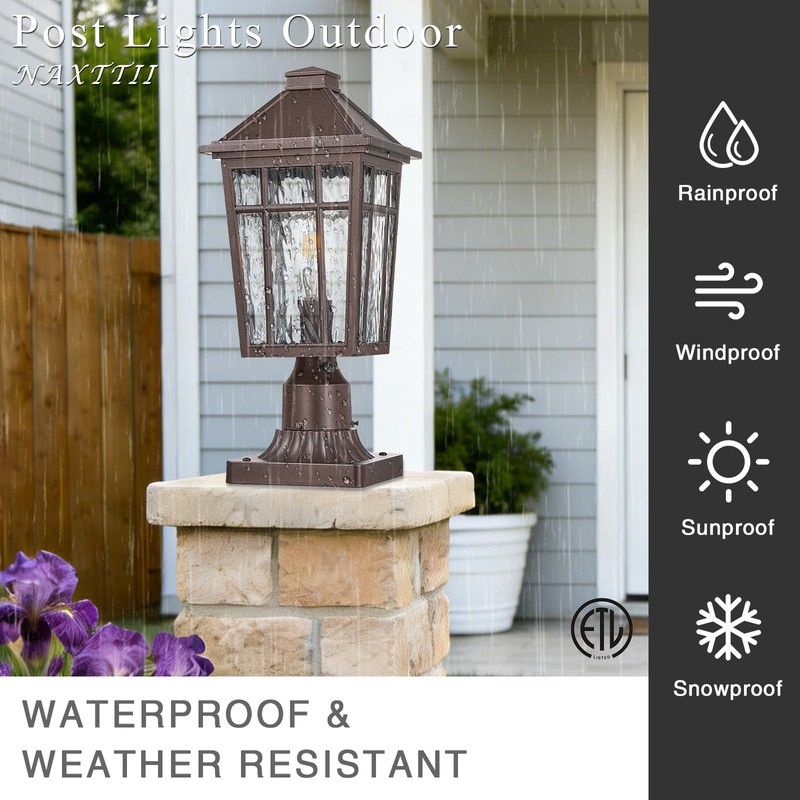 NAXTTII Dusk to Dawn Outdoor Post Lights Waterproof Pole Light