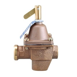 Watts B1156F Bronze High Capacity Water Feed Regulator, 1/2 Inch, NPT Threaded Inlet Connection, With Purge Lever and Stainless Steel Strainer, Tight Seating Check Valve