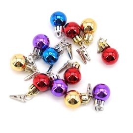 12PCS Christmas Beard Baubles, Multicolor Mini Christmas Beard and Hair Decorations with Jingle Bell Clips Classic Novelty Christmas Baubles for Men Women Party Supplies