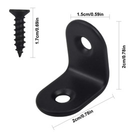 20 Pcs L-Shaped Hardware L Angle Stainless Steel Angle 20 x 20 x 15 mm Bracket L-Shaped Corner Bracket with Dedicated Screws Shelf Fixing Furniture Fixing Lattice Hardware Joint (Black)