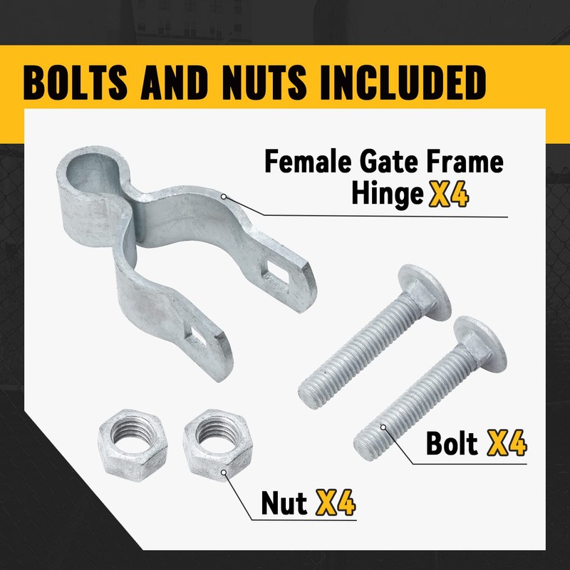 VIVIDA 1-3/8" Chain Link Female Gate Hinge, Metal Gate Hinge