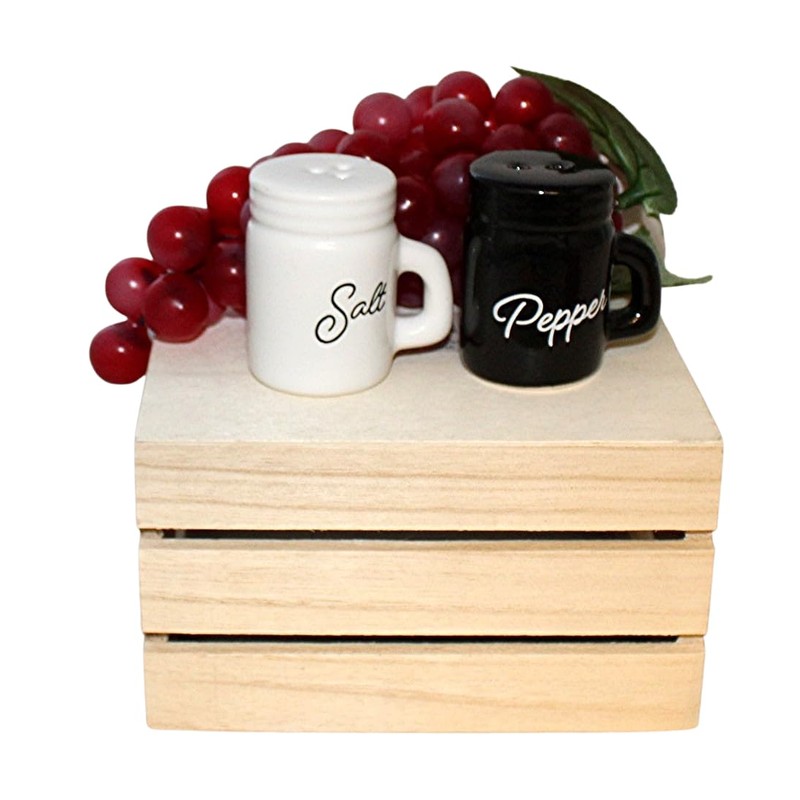 Mason Jar Salt and Pepper Shaker Set – 2oz Ceramic,