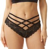 Sofishie Sexy Strappy Lace Panties - Black - Large