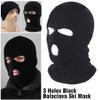 slaystyle x12pcs Unisex Black Winter Knit Balaclava Three-Hole Full Face