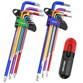 MAXPOWER Juego de llaves Allen, Juego de llaves hexagonales mtricas de 18 piezas y juego de llaves Allen Torx de estrella                             