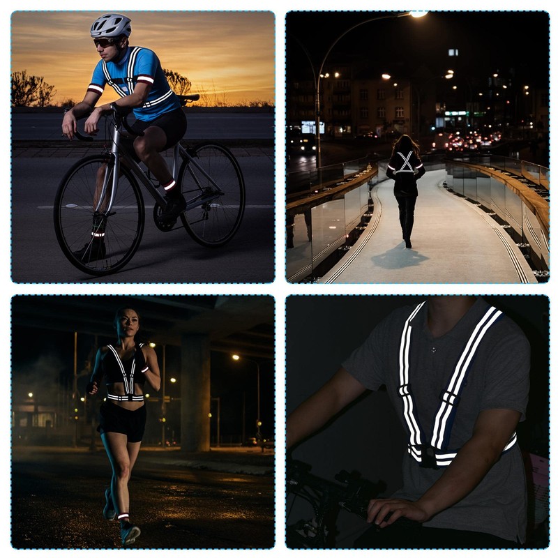 sourcing map Reflective Vest Adjustable High Visibility Safety Vest 1.5"
