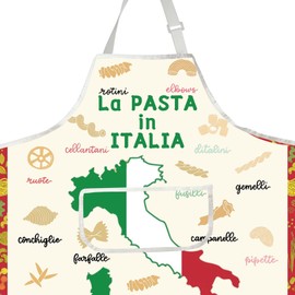 Italian Pasta Kitchen Apron Pasta Lover Gift Italy Cooking Apron Italian Chef Apron With Pocket Pasta Themed Gift (10.La PASTA in ITALIA Apron 2uk)