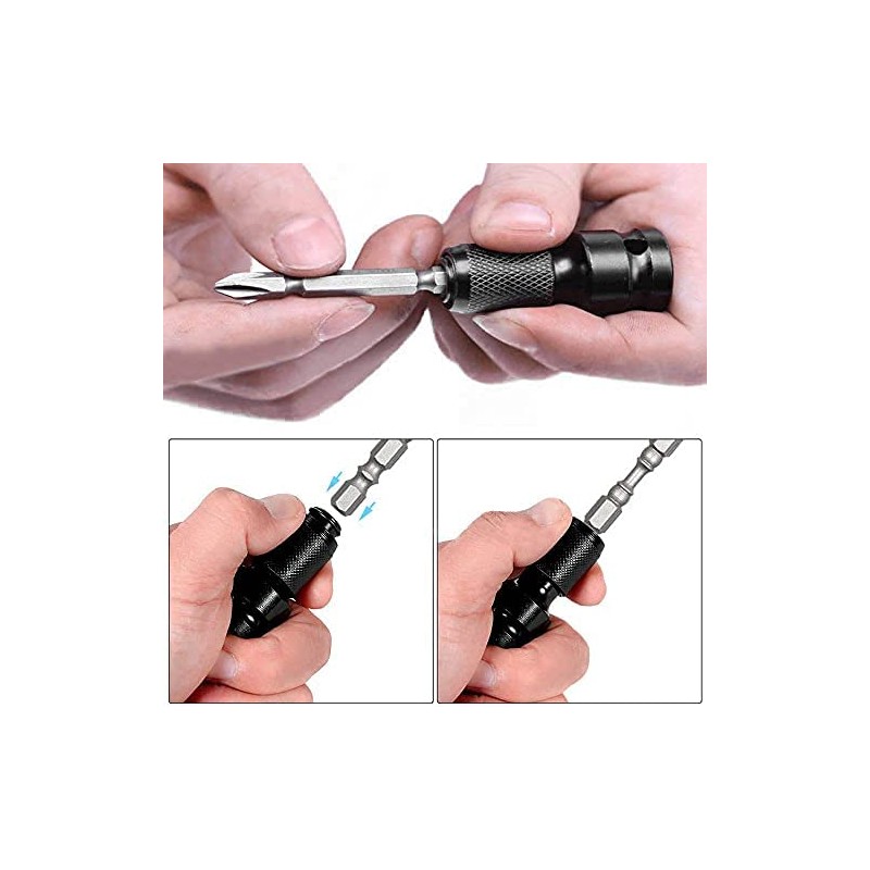 YDHfdc 2pcs 1/2 Square Drive to 1/4 Hex Shank Socket