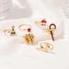 TOFBS Christmas Ring Set for Women 6 Pairs Christmas Ring