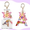 QttvbTna Initial Letter Butterfly Keychain, Women Tassel Butterfly Pink Cute