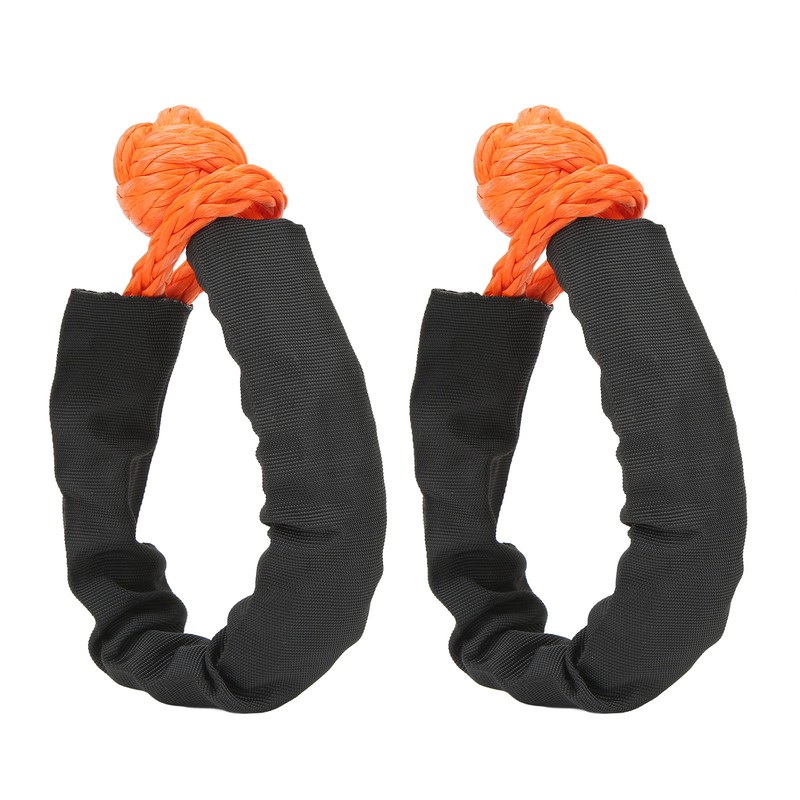 9mm Soft Shackle Recovery Rope 2PCS Orange Portable Lightweight 14