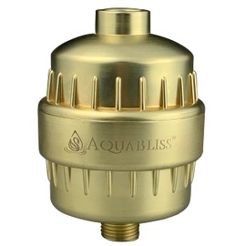 AquaBliss High Output Revitalizing Shower Filter - Reduces Dry Itchy Skin, Dandruff, Eczema, and Dramatically Improves The Condition of Your Skin, Hair and Nails - Matte Gold (SF100-GD)