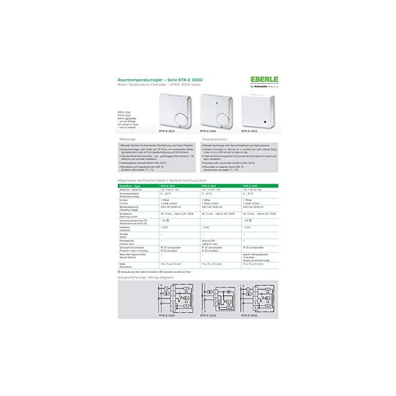 Eberle Temperature Control 5 to 30 degrees Celsius, 1Ö 230