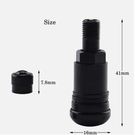 Biglumin Pack of 4 Metal Tyre Valves Aluminium Universal Valves Rim Valves Vacuum Tyre Valve Made of Aluminium Alloy 11.3 mm Flat Car Tyre Valve Black for Cars, Motorcycles, Electric Vehicles