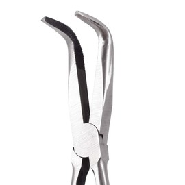 SPEEDWOX Long Reach Long Reach Long Nose Pliers 90 Degree 11" Curved Long Nose Pliers Serrated Jaws