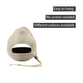 Point-Virgule Hanging Bird Feeder for Balcony, Bird Feeder for Birds, Natural, Diameter 18 cm, Height 19 cm