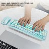 Keyboard Mouse Combo 2.4GHz Wireless Cute Retro 68 Round Keycaps