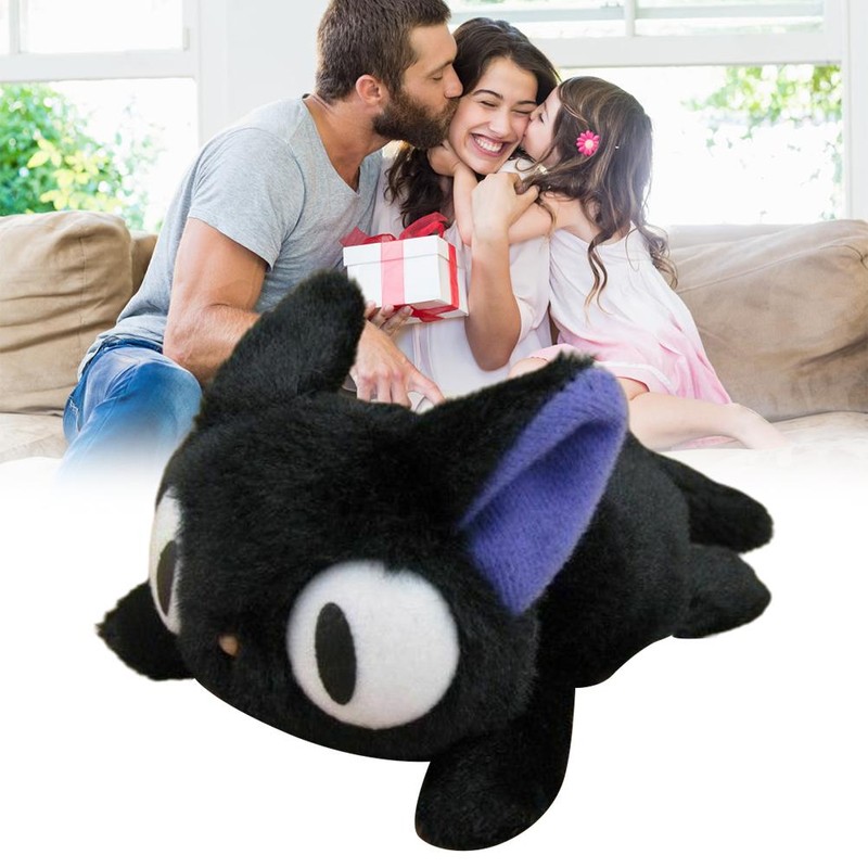 Black Cat Plush Toy Cartoon Cat Shape Stuffed Throw Pillow