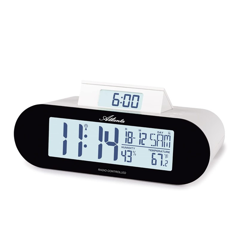 Atlanta 1869 Radio-Controlled Alarm Clock with Pop-Up Display