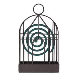 DSBGKJI Mosquito Coil Holder Metal Incense Holder Retro Incense Coil Burner, Portable Hanging Bird Cage Outdoor Home Garden Decor for Home Courtyard Bar Office Desktop (Black)