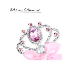 Lovelyshop Pink Diamond Metal Princess Wand with Bowknot for Kids