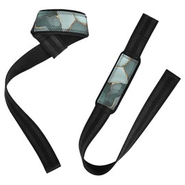 Correas elevadoras antideslizantes de 26 pulgadas, color verde mármol, para levantamiento de pesas, culturismo, entrenamiento de fuerza