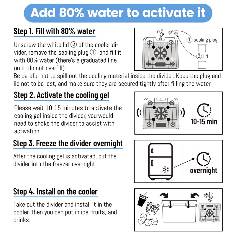 32QT Ice Pack Cooler Divider, Compatible with RTIC 32qt Cooler,