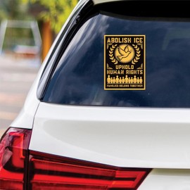 Abolish ICE Vinyl Sticker, Keep The Immigrants, Deport The Racists, Anti-Trump, No Kings Liberty Sticker, Resist Fascism Car Bumper Sticker, 6" x 4.5"