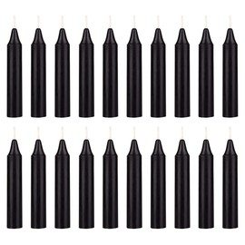 Mega Candles 20 pcs Unscented Black Exquisite Mini Taper Candle, 4 Inch Tall x 3/4 Inch Diameter, Supreme Chimes, Enchantment, Rituals, Casting Spells, Witchcraft, Wiccan, Metaphysical