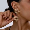 Enautoabs Large Gold Sun Earrings Metal Sun Stud Earrings Gold