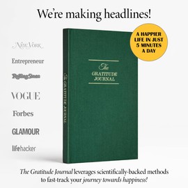 The Original Gratitude Journal for Men 2025 & Women Uplifting Quotes & Prompts for Happiness & Positive Mindset - Daily Journal for Affirmation, Reflection & Mindfulness - Premium Green Cover