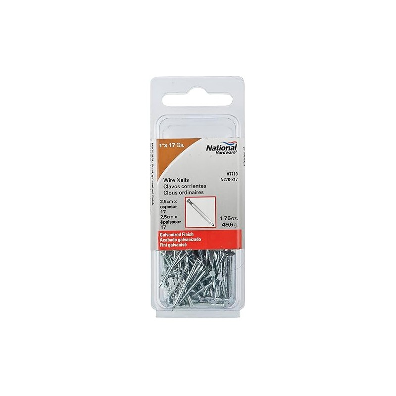 National Hardware N278-317 V7710 Wire Nail in Galvanized, 1" x