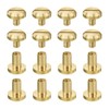sourcing map 8Pcs Brass Chicago Screw, 8mm Concave Leather Rivets