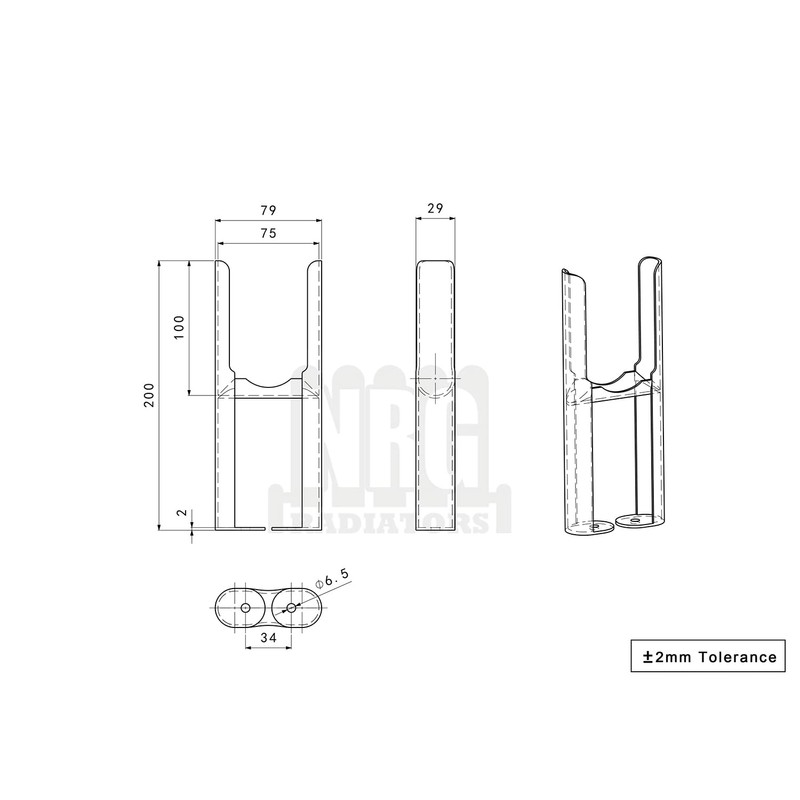 NRG Black Pair of Radiator Floor Mounting Feet Kit for