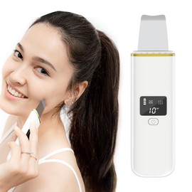 CARER SPARK Skin Scrubber, Ultrasonic Exfoliator with 4 Modes Blackhead Remover, Pore Cleansing, Facial Ultrasonic Scraper, for Radiant Skin, with LCD Display and USB Charging for Skin Care