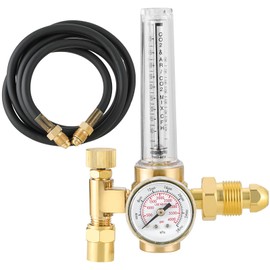 weyleity Argon/CO2 Mig Tig Gas Regulator for Welding | Full Copper Build Gas Welder Welding Regulator with 6.6FT Hose, 0-50CFH Flow Meter, 0-4000PSI Pressure Gauge, CGA580 Inlet Connection