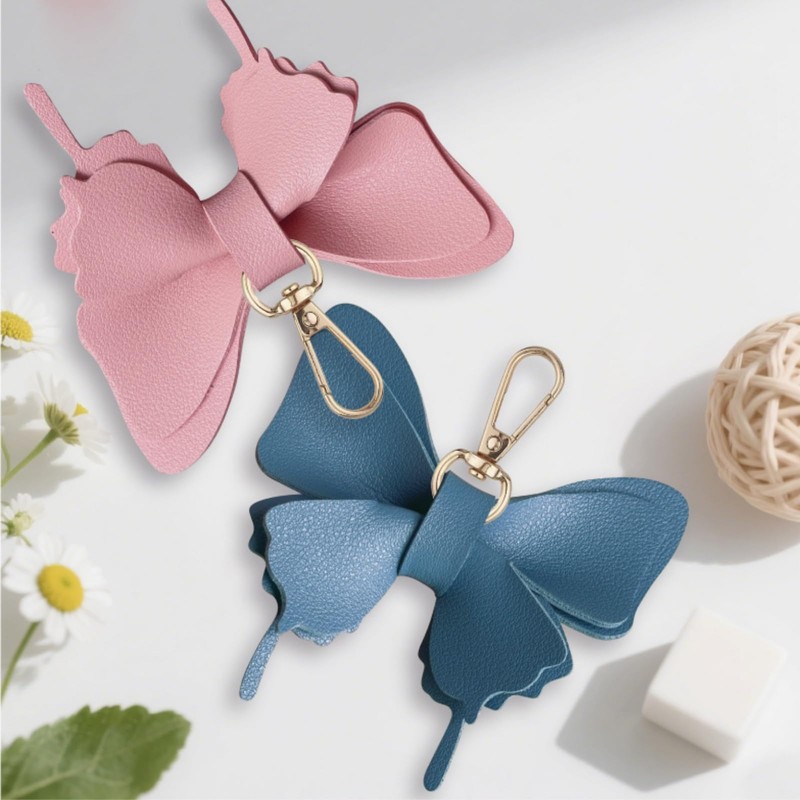 dnpfel Butterfly Bag Charm,keychain Leather Handbag Charm for Purse Backpack