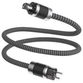 Tertullus HiFi High End Power Cable C15 Power Cable HiFi Audio Cold Device Cable with Schuko Plug and IEC Plug (E860, 1 m)