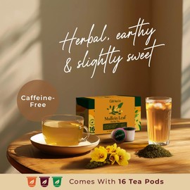 Gya Tea Co Mullein Leaf Herbal Tea Pod (16 ct) - Decaf Wellness Tea for Calming & Relaxing
