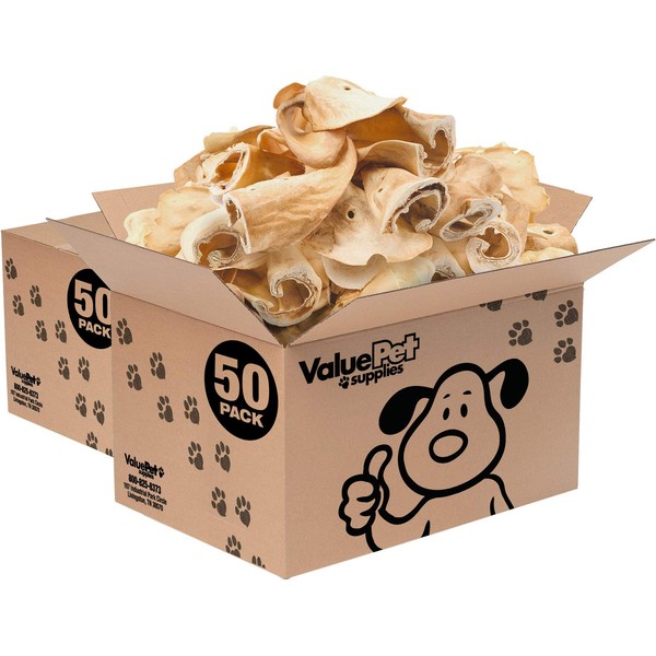 ValueBull Premium Cow Ears, 100 Count - All Natural Dog