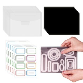 OTCRAFT 20 Pcs/Set 7x5inch Stamp and Die Storage Bag and 6.9x5inch Rubber Magnetic Sheets,Die Storage Set for Storage Die Cutting Card Making Supplies DIY Scrapbooking(0.5 mm Thickness